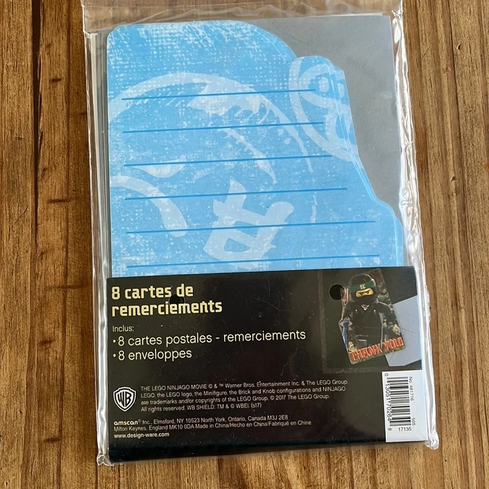 Lego Ninjago thank you cards